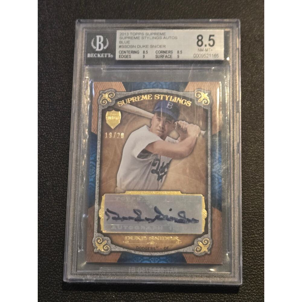 2013 Topps Supreme Duke Snider Supreme Stylings Autographs Blue BGS 8.5 #/20